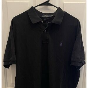 Polo Ralph Lauren Black Short Sleeve Cotton Shirt Mens XL Pony Preppy